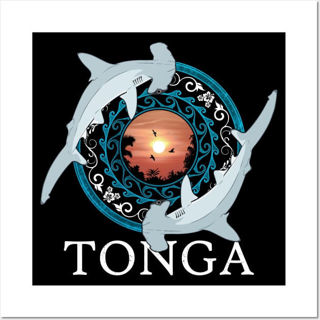 Hammerhead Sharks Tonga Pride Wall Art by NicGrayTees